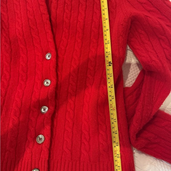 Red Lauren Ralph Lauren Cashmere Cable Knit Sweater Sz S - Picture 12 of 13